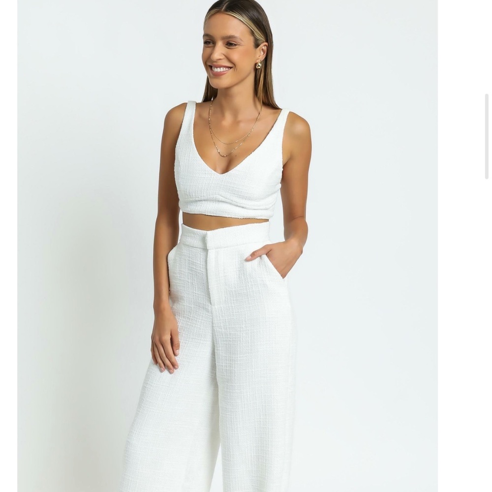 SHOWPO two piece wide leg white set